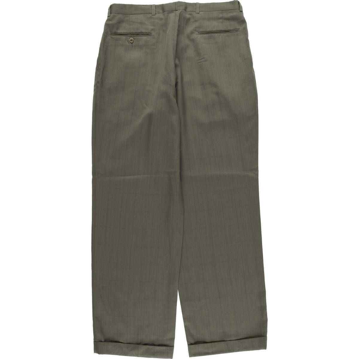 古着 90年代 チェック柄 ツータック スラックスパンツ メンズw34相当 ヴィンテージ eaa574422