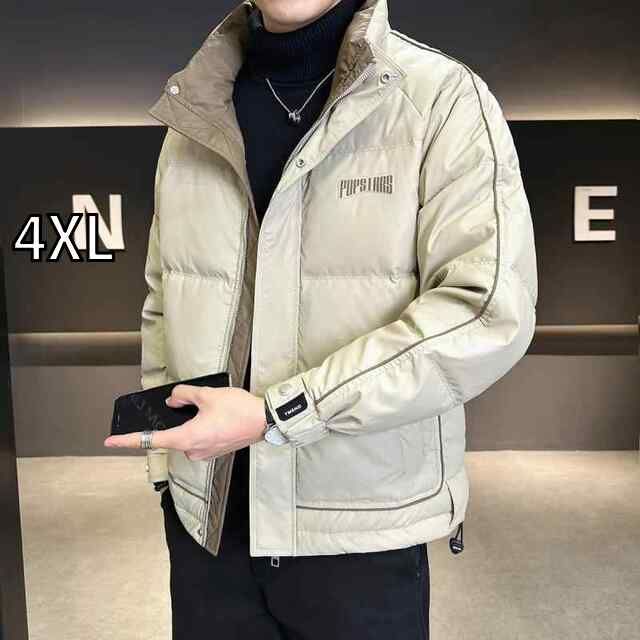 [4XL]春 コーデ メンズ 服 シンプル ファッション オシャレ 大人 かっこいい 大きいサイズ ストリート 紳士服 冬 カラー ブロック スタンドカラー 厚手 ダウン ジャケット カジュアル 暖かい ハイエンド