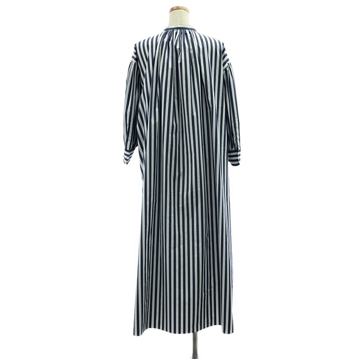HYKE STRIPED GATHERED DRESS ストライプ ワンピース HYKE / ハイク | 2022SS | T/C STRIPED GATHERED DRESS