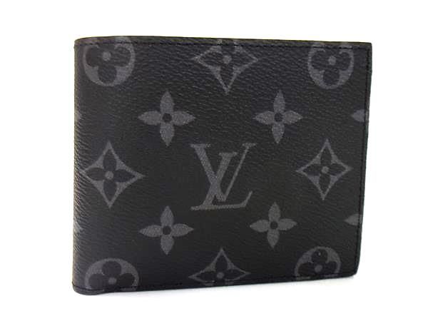 新品同様 LOUIS VUITTON ヴィトン M62545 モノグラムエクリプス ポルトフォイユ マルコNM 二つ折り 財布 ブラック系 FJ0355