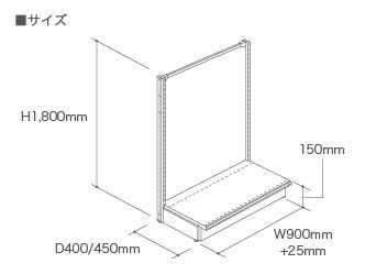 陳列什器 スチールラック 片面 1式セット W925×H1860×D450mm 店舗用什器