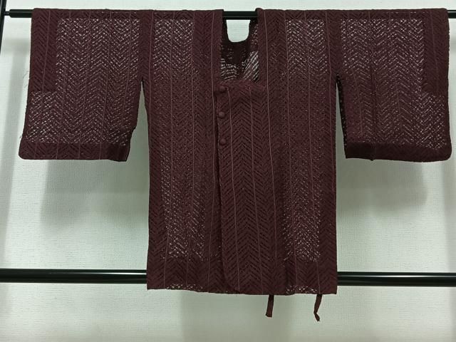 平和屋着物▽道行コート スリーシーズン 春夏秋 塵除け 紫紺色 正絹 AABC3161jh