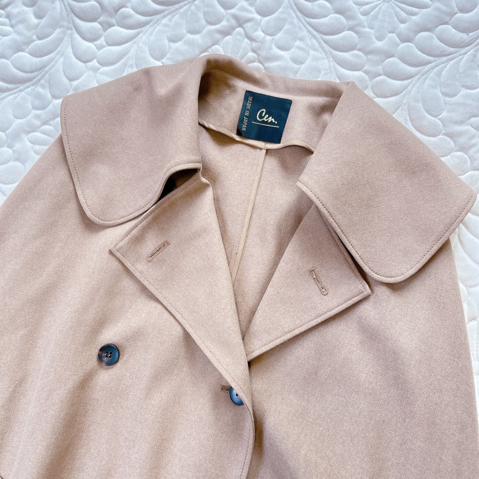 Cen. セン ダブルブレスト ケープ ポンチョ コート トレンチコート