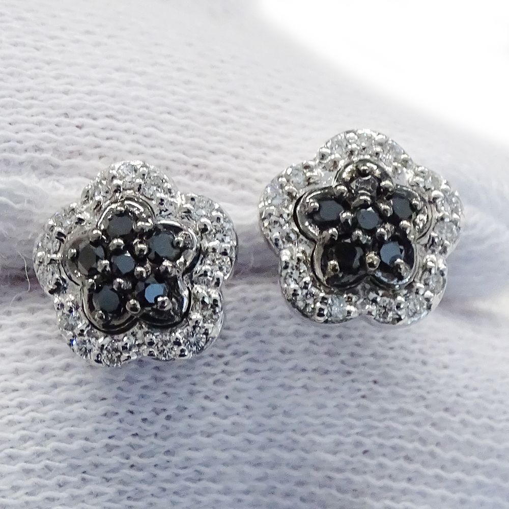 Ponte Vecchio ポンテヴェキオ フラワー ダイヤモンド ピアス K18WG