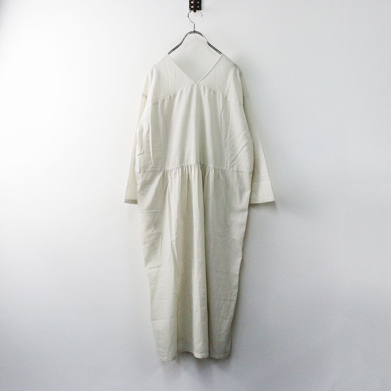 2025 エヴァムエヴァ evam eva E241T041 cotton one piece コットンワンピース 1 キナリ 薄ベージュ系┃ドレス 2400014646764