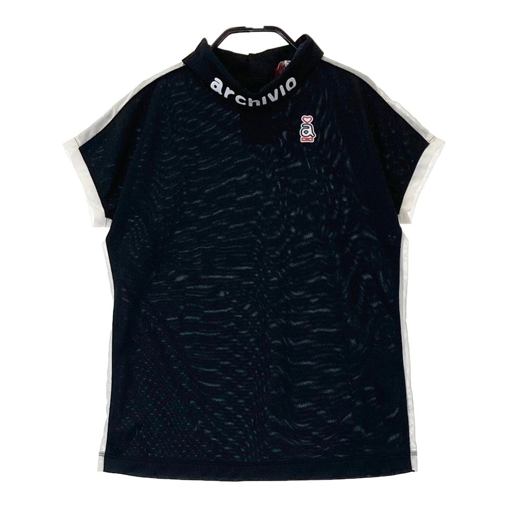サイズ 36 ARCHIVIO アルチビオ 半袖ハイネックTシャツ ブラック系 240101450394 ゴルフウェア レディース ストスト