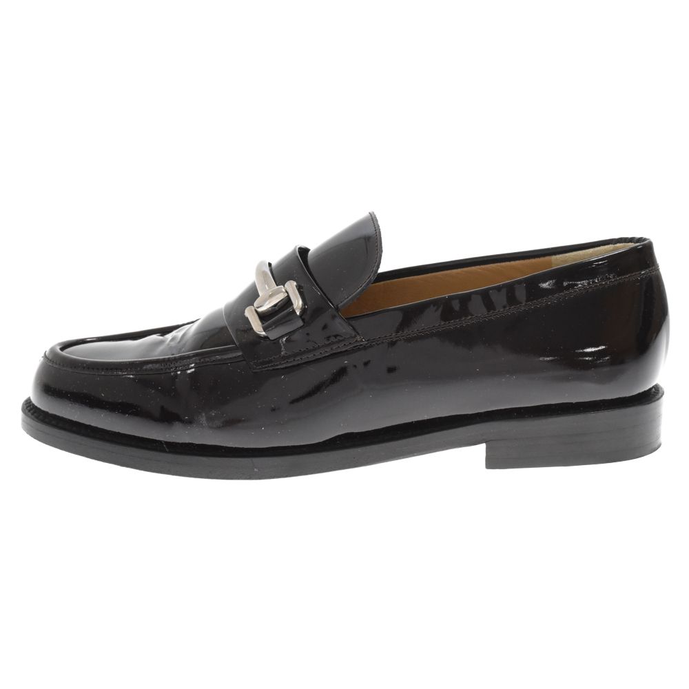 GUCCI ビットローファー ホースビット GG柄 37 1/2 ブラック GUCCI (グッチ) パテントレザー ホースビット ローファー レザー