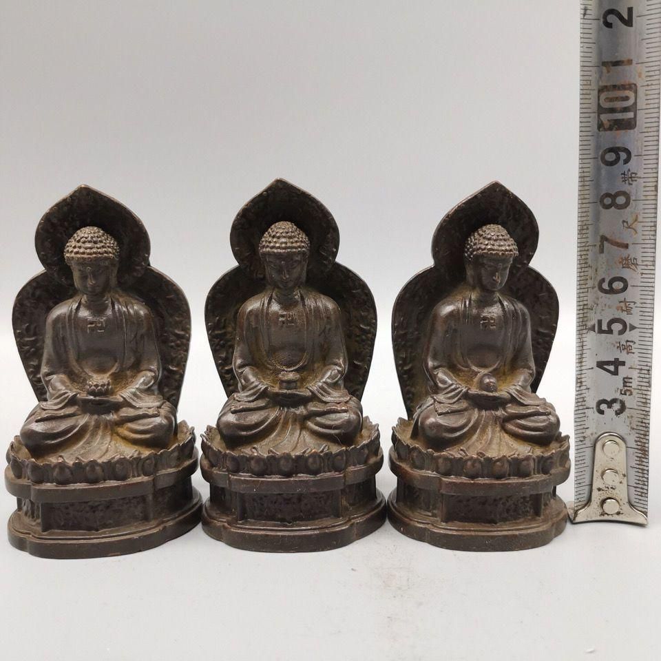 仏教美術 三宝仏 工芸品 美術品 置物 仏教美術 三宝仏 工芸品 美術品 置物 - メルカリ