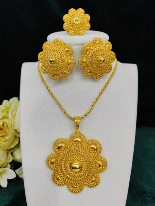 ジュエリー レディース セット 3点セット ゴールドメッキフラワー