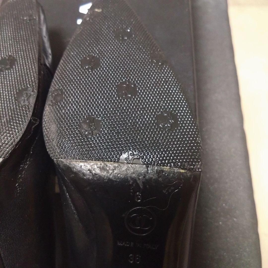 正規品 CHANEL シャネル パンプス 黒 23 本革 ココマーク ヒール ポインテッドトゥ ハイブランド ブラック き WWW_MORNINGWALKER_COM