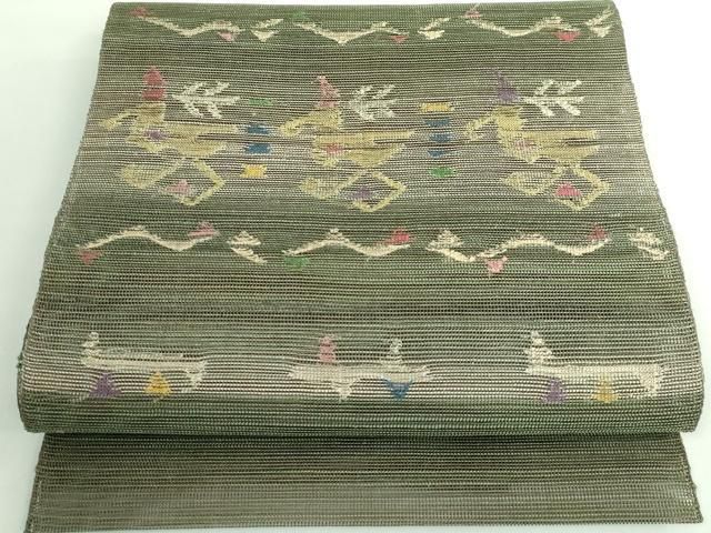 平和屋着物■極上　夏物　1854年創業　帯屋捨松　八寸名古屋帯　抽象文様　逸品　DZAB0268kh5 平和屋着物□極上 夏物 1854年創業 帯屋捨松 八寸名古屋帯 格子