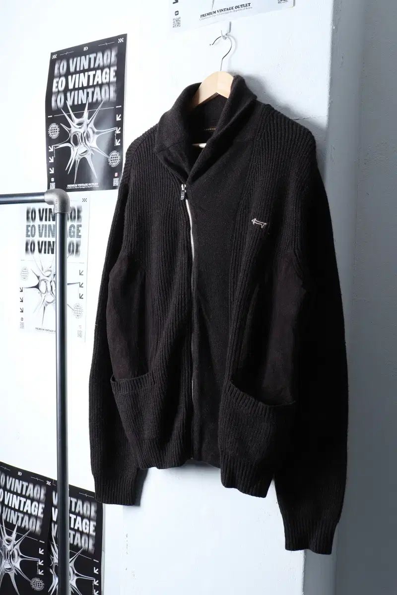 【雷市場（ポンジャン）商品韓国直送】 （ XL ） LOUIS CASTEL(ルイカステル) ジップアップニット 茶色 ウール ベーシックフィット- 11538