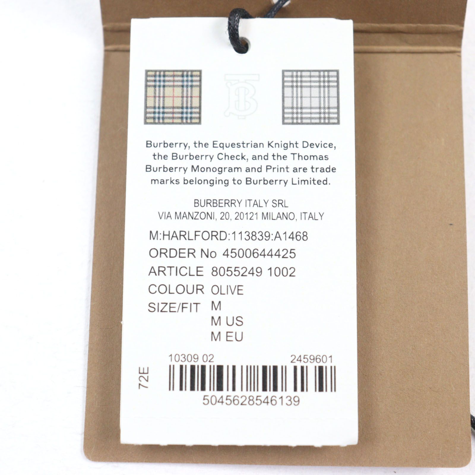 美品○BURBERRY バーバリー 8055249 HARLFORD コットン100% ラバーロゴ  