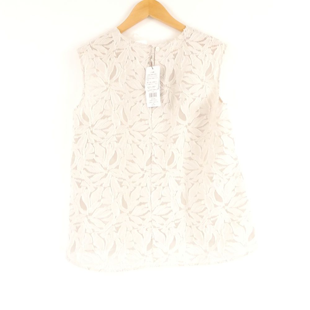 マッキントッシュ フラワーカットジャカード ブラウス 38 M コットン 他 ノースリーブ トップス レディース