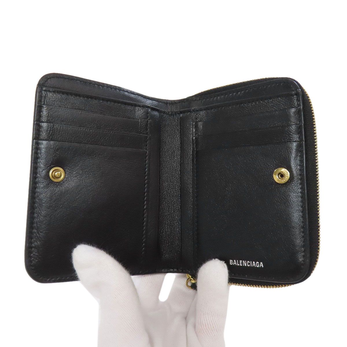 BALENCIAGA バレンシアガ 650871 ロゴ 二つ折り財布（小銭入れあり） レザー レディース [中古] - メルカリ