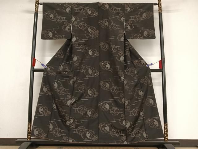 平和屋着物□極上 本場大島紬 7マルキ 雪輪重ね 逸品 DZAA7831kh5 平和