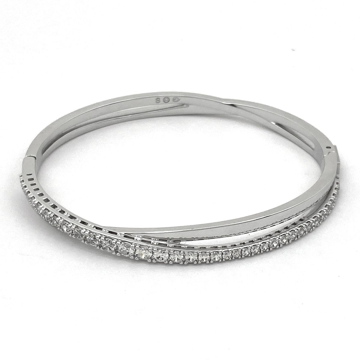 スワロフスキー Swarovski Edith バングル 1808935 Swarovski シルバー ツイストバングルEdithバングル Swarovski