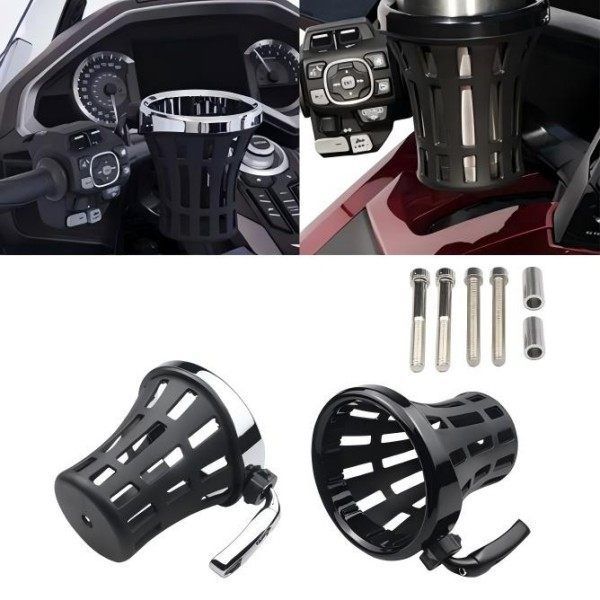 ブラッククロームオートバイドリンクホルダー自転車ウォーターカップボトルホルダーハンドルバーボトルホルダーコーヒーホルダーアクセサリーゴム