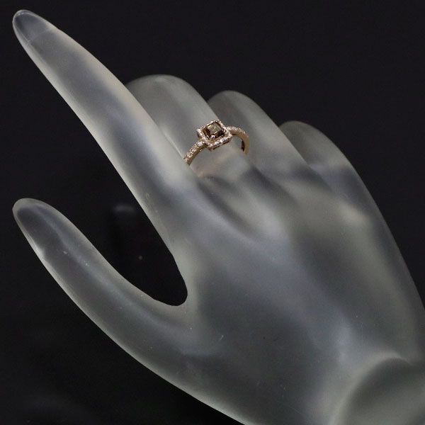 K18PG ローズカット ダイヤモンドリング 0.50ct 13号