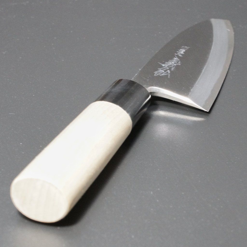 郷右馬允義弘】 出刃包丁 120mm 白紙2号 鞘付 水牛柄 山脇刃物製作所