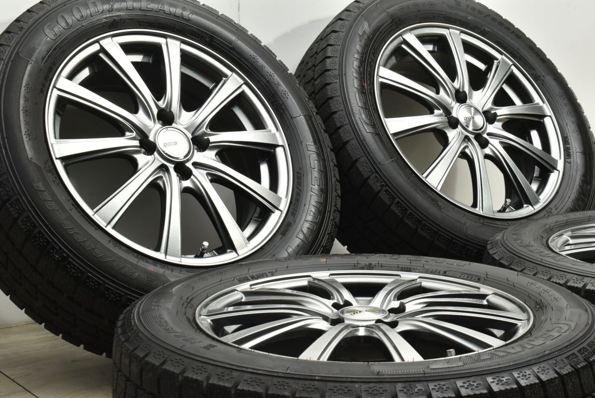 バリ溝 製 BADX DOS 16in 6J 43 PCD100 グッドイヤー アイスナビ7 195 65R16 ライズ ロッキー レックス ガソリン車