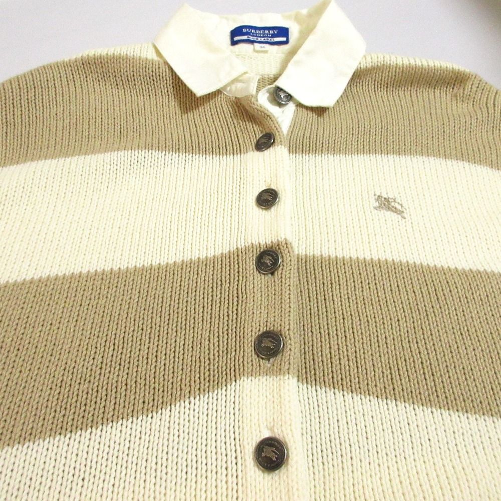 BURBERRY バーバリー ポロシャツ ハイネック ボーダー L ベージュ BURBERRY バーバリー ポロシャツ ハイネック ボーダー L ベージュ