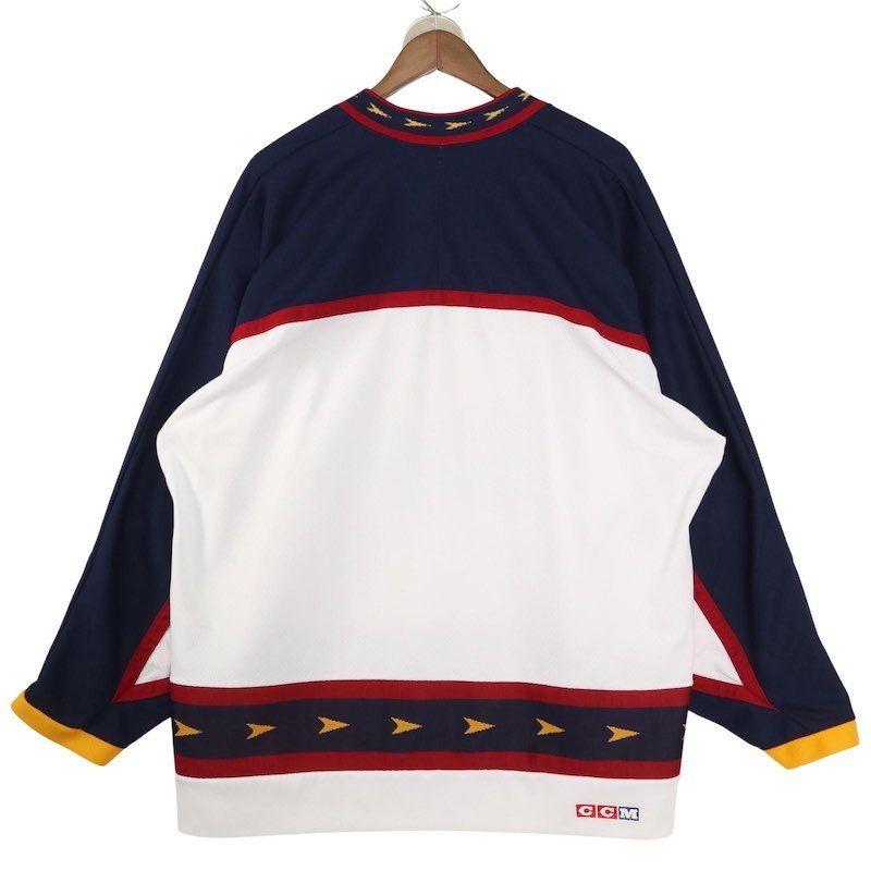 CANADA製 CCM Vネックホッケーシャツ メッシュ メンズUS-XL EBCワッペン ユニフォーム hsc-0865