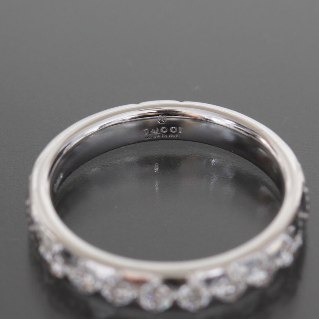 グッチ ハーフエタニティ ダイヤ リング 10号 K18WG E1693 グッチ ハーフエタニティ ダイヤ リング 10号 K18WG E1693