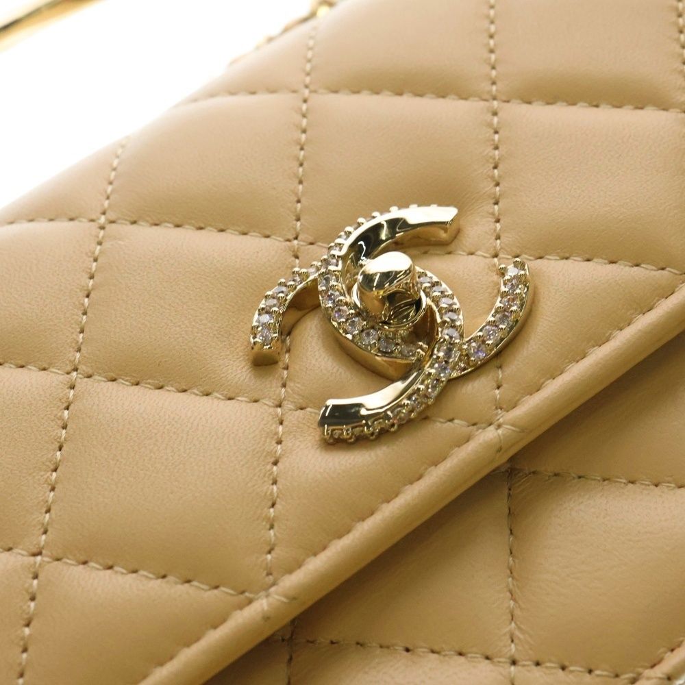 美品　シャネル　アイコンライン　ハンドバッグ　ベージュ CHANEL (シャネル) ミニマトラッセ トップハンドル チェーン