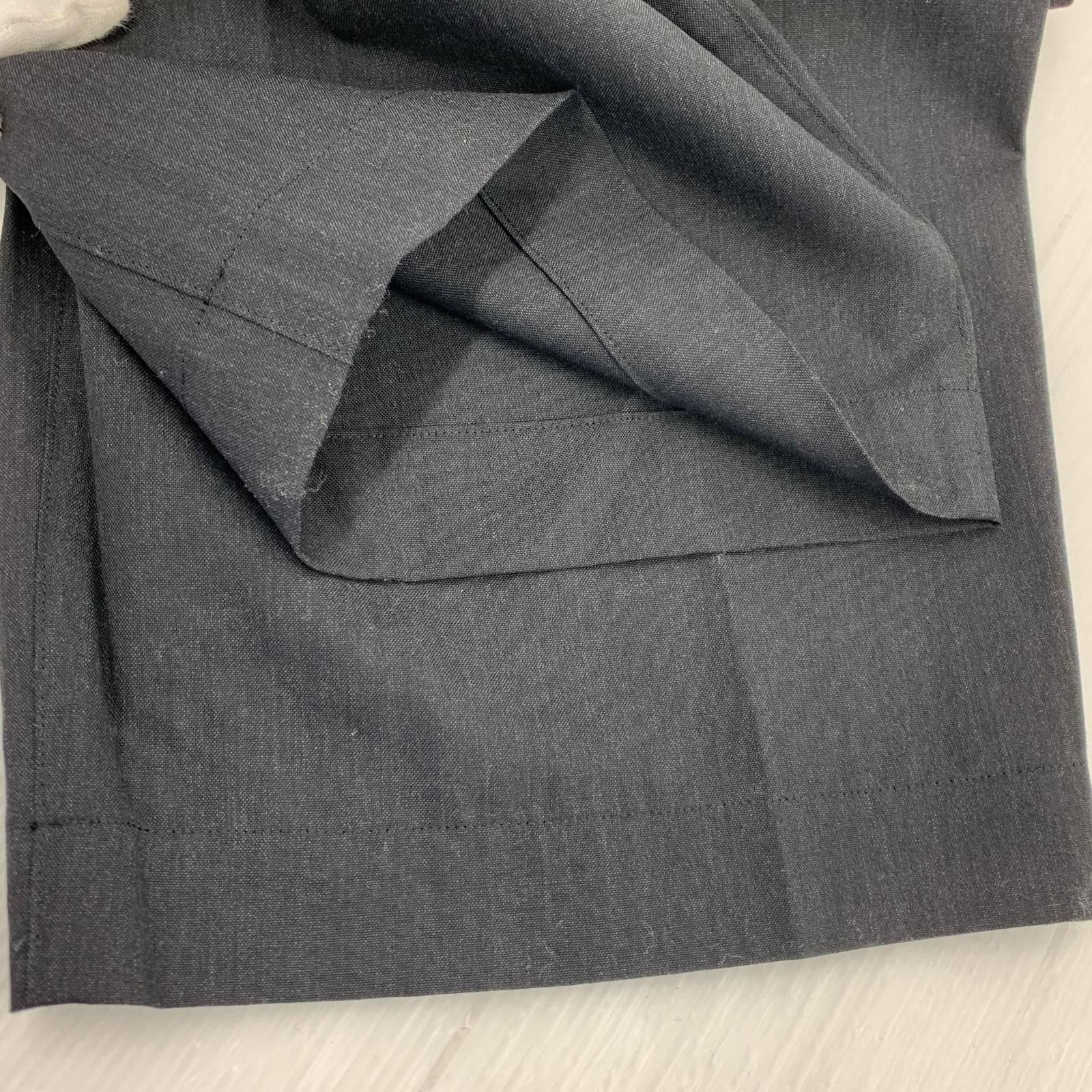 Cornier/Super130's WORSTED WOOL WIDE PANTS/L/ブラック