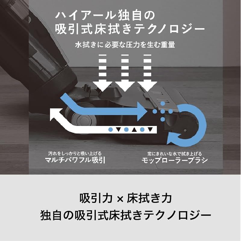 ハイアール(Haier)JC-M1A 吸引式床拭き掃除機「MIZUKI」汚れを吸引し