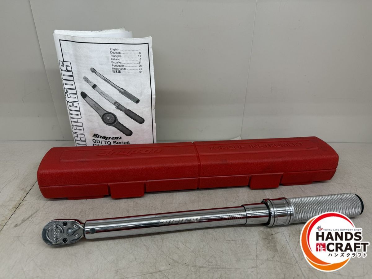 Snap-On スナップオン　トルクレンチ　QD2RN100　3／8差し込み　送料無料です。  ◇Snap-on&frasl;スナップオン トルクレンチ QD2RN100 中古◇4646