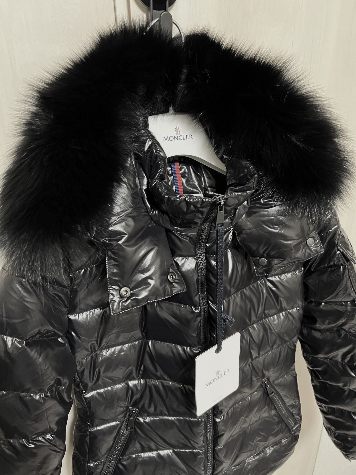 未使用・本物保証☆MONCLER BADYFUR ブルーフォックスファー 0　黒 ☆未使用タグ付き☆本物保証！MONCLER BADYFUR ブルーフォックス