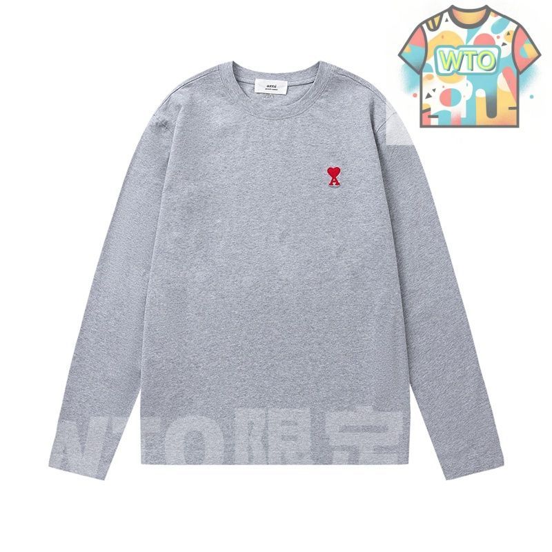 【新品未使用】ami 長袖Tシャツ ホワイト ハート刺繍 Lサイズ 新品未使用】ami 長袖Tシャツ ホワイト ハート刺繍 Lサイズ