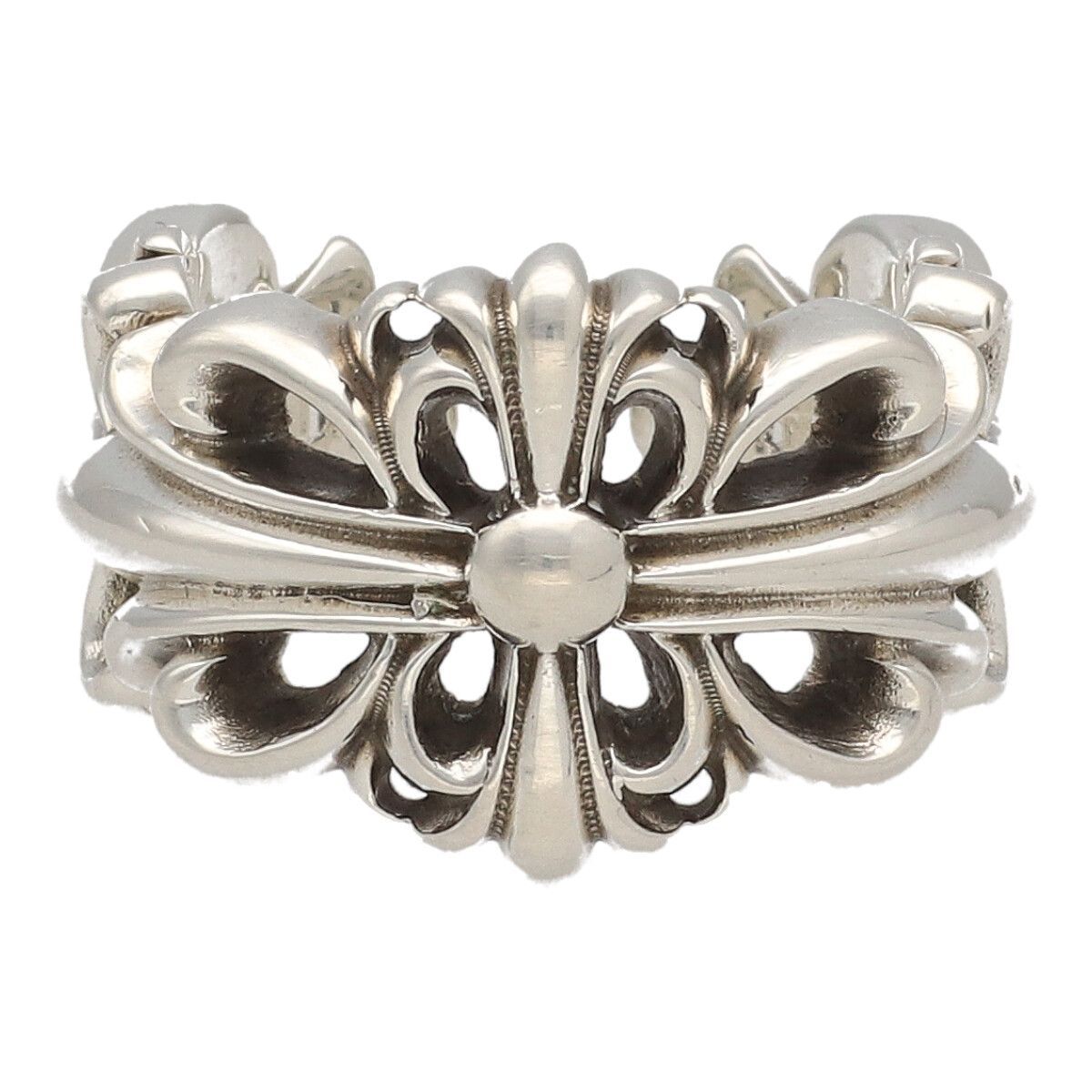 中古】 CHROME HEARTS クロムハーツ ダブルフローラルクロスリング
