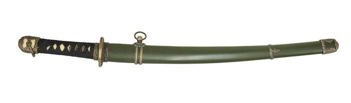 模造刀 軍刀 GN-2 陸軍搭乗員軍刀 黒柄 軍緑木鞘 尾形刀剣 72cm 