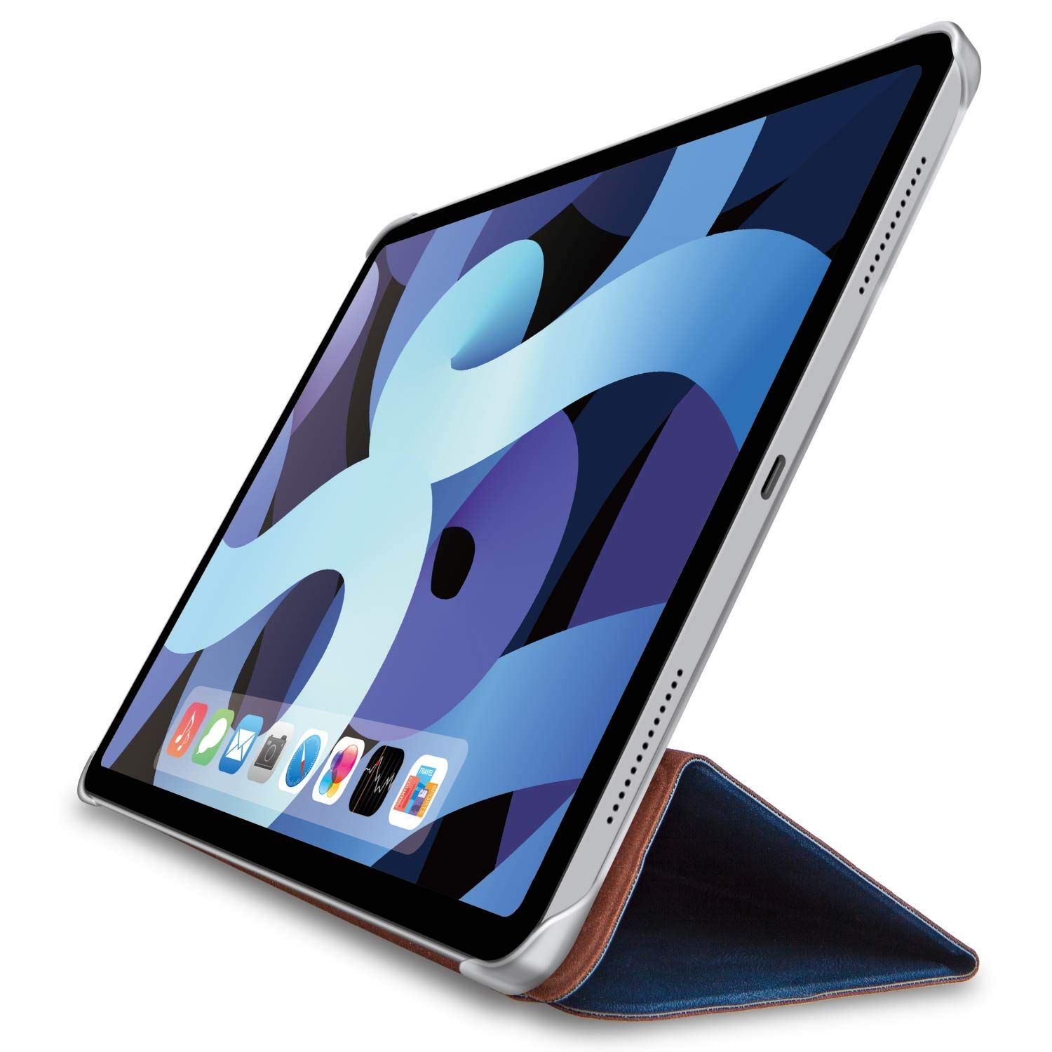エレコム iPad Air 10.9 第5/4世代 (2022/2020年) ケース オートスリープ対応 2アングル 手帳型 背面クリア ネイビー TB-A20MWVNV [クリアネイビー] [レザーケース/手帳型 2アングル/スリープ対応/背面ク