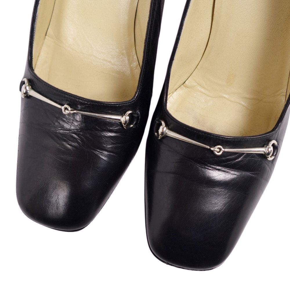 グッチ GUCCI パンプス ホースビット カーフレザー ヒール シューズ 靴  