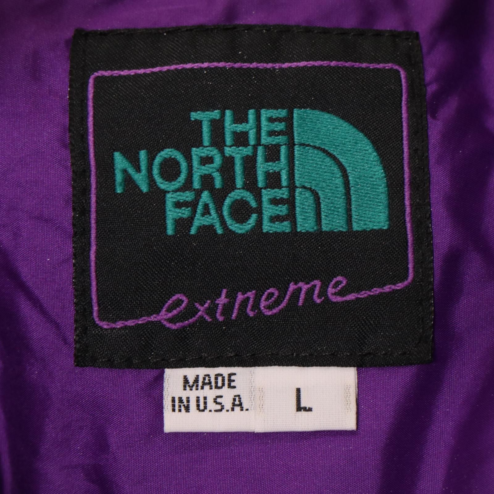 90年代 USA製 THE NORTH FACE ノースフェイス Extreme 中綿ナイロンジャケット エメラルドグリーン (メンズ L) 中古  古着 A0134