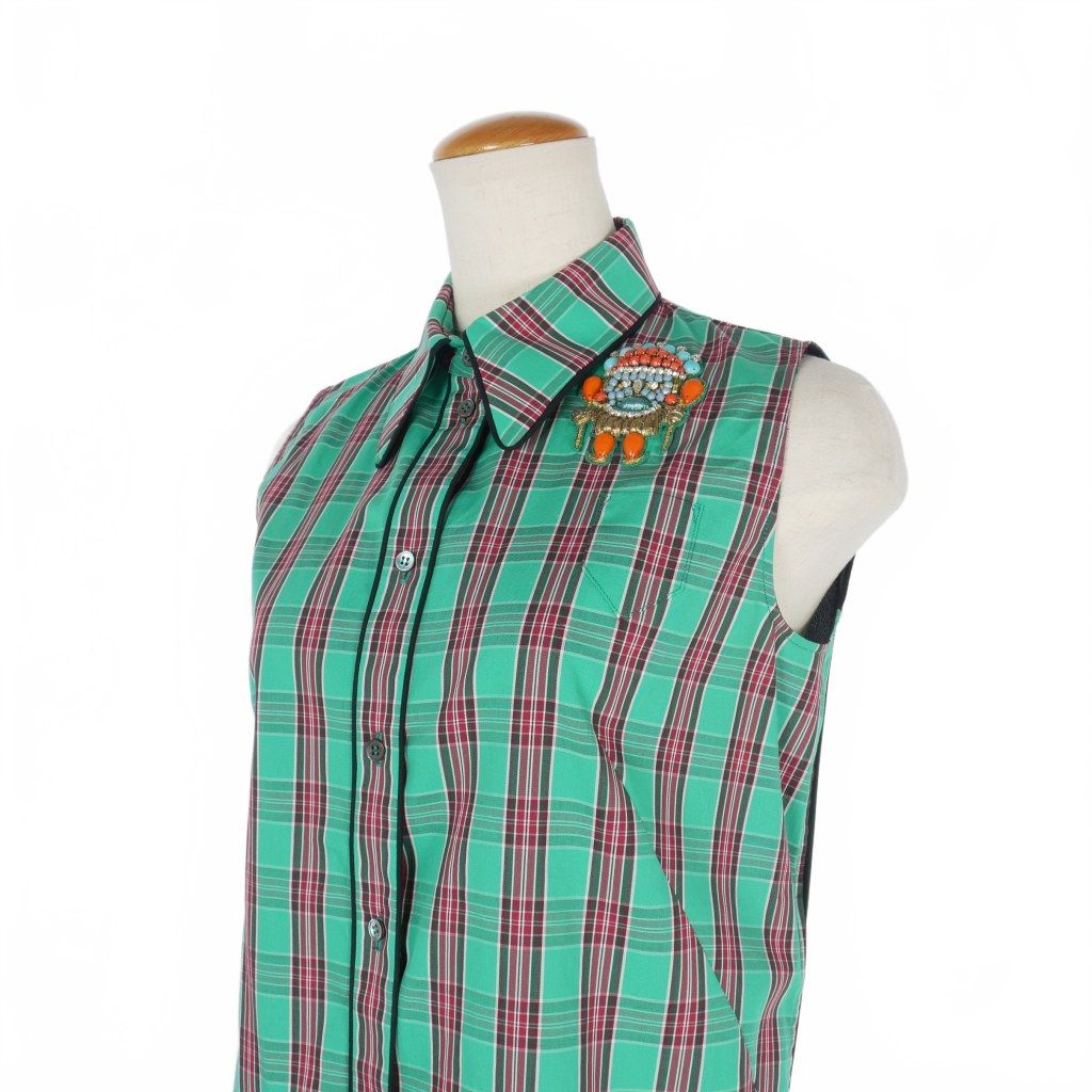 23ss サトルササキ SATORU SASAKI KNOT BLOUSE ノースリーブ