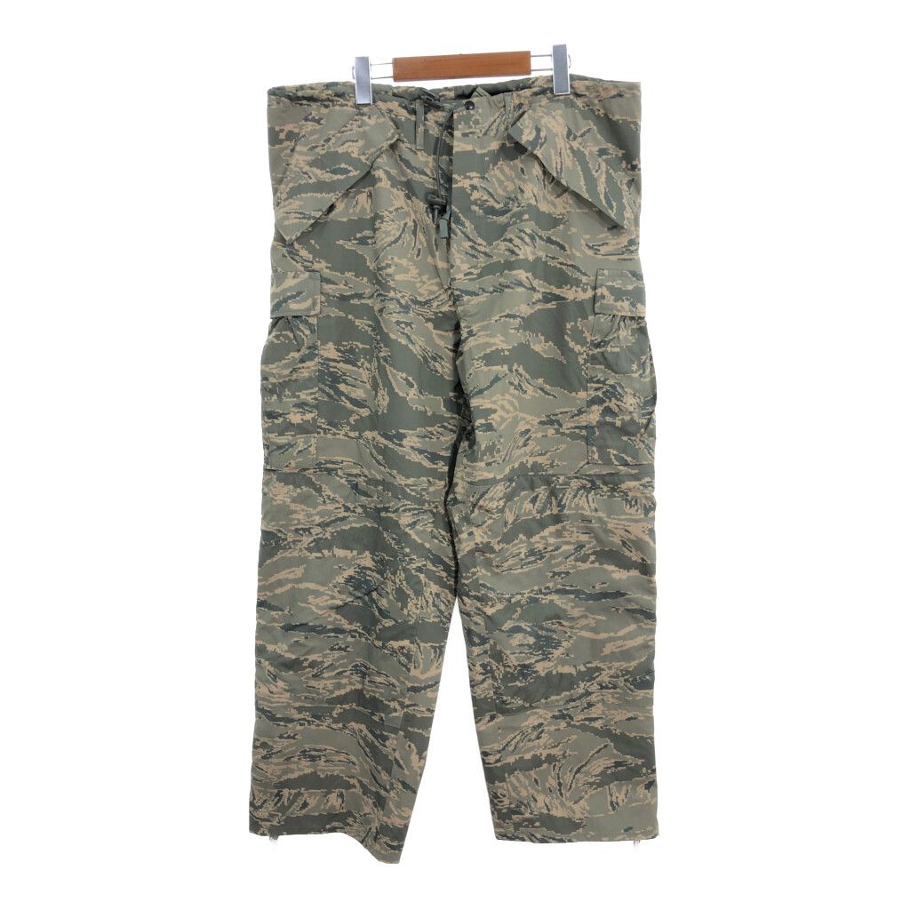 00年代 米軍実物 U.S.AIRFORCE APECS GORETEX パンツ 防水 ミリタリー ABUカモ グリーン (メンズ LARGE REGULAR) 中古 古着 R1579