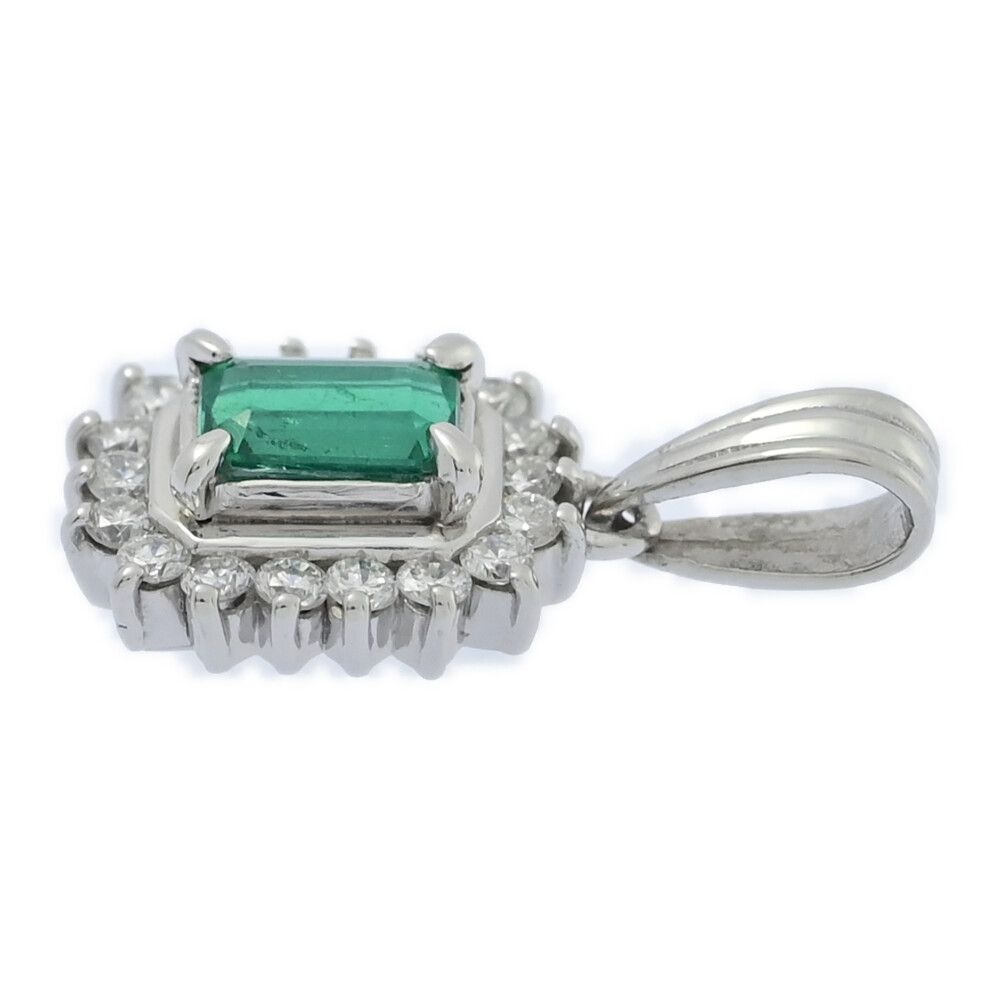 0.37ct/FD:0.25ct/エメラルド・ダイヤモンド ペンダントトップ/Pt900