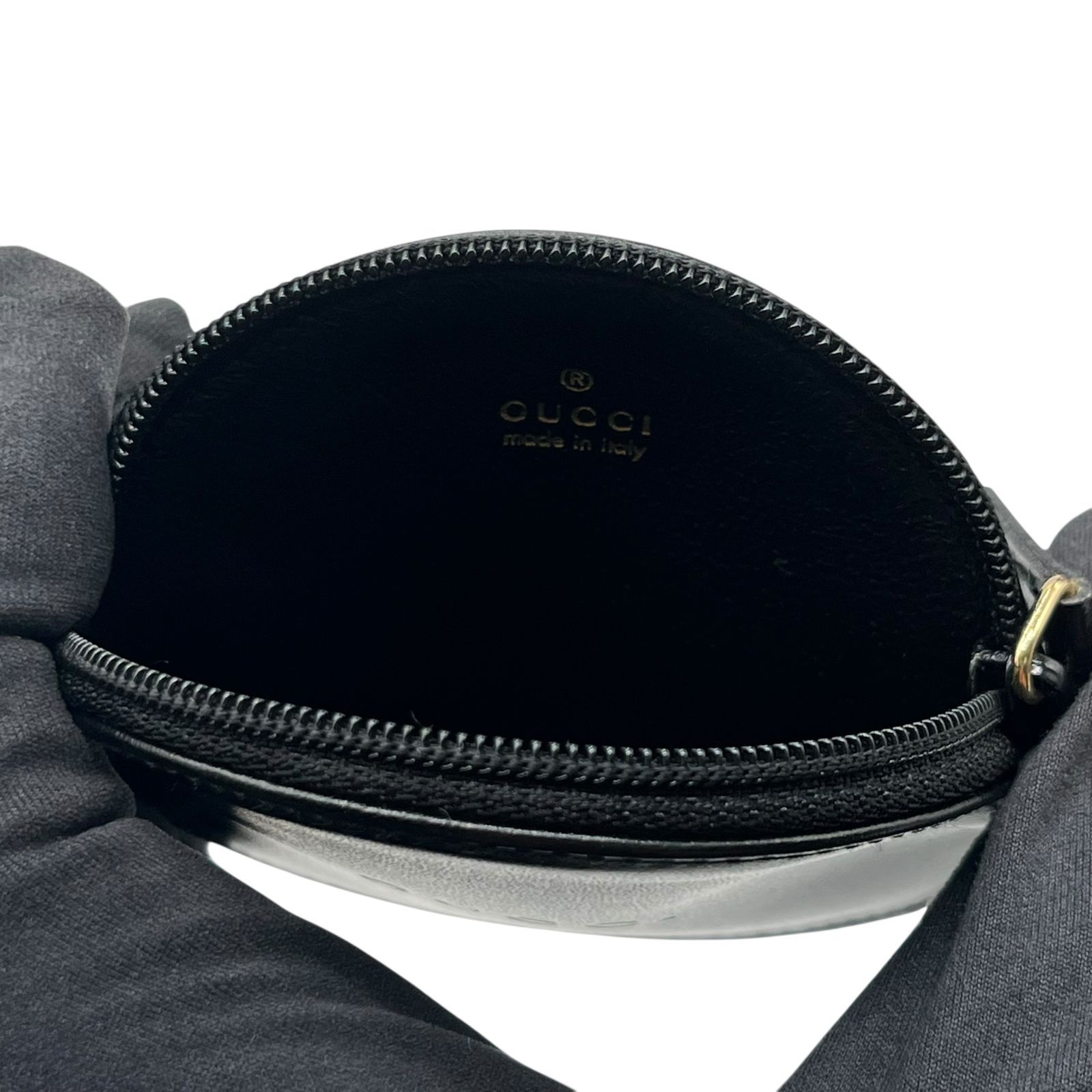 極美品✨GUCCI グッチ レザー コインケース 丸型 ダークブラウン 美品 GUCCI グッチ コインケース レザーウォレット 030 0416