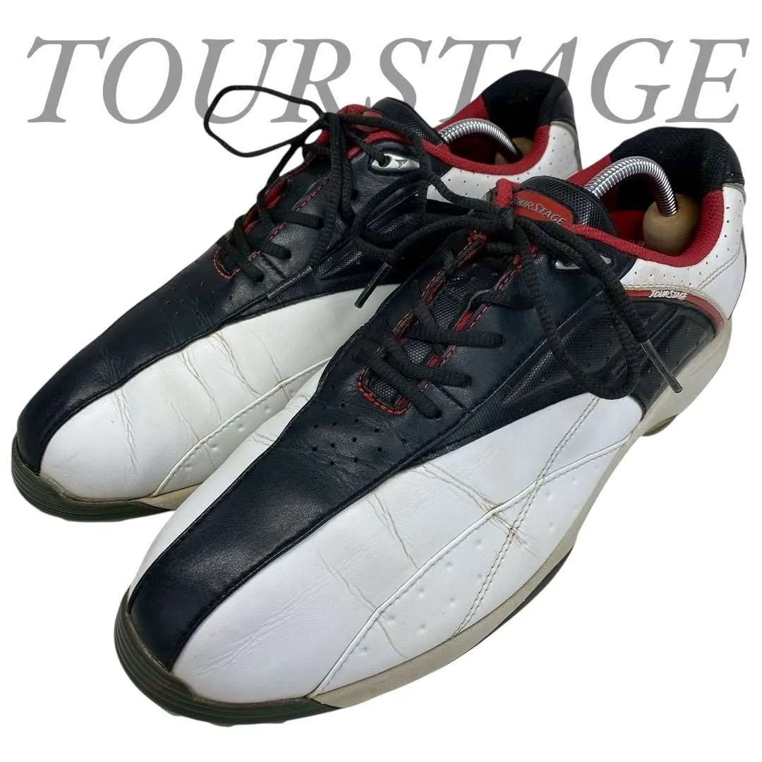 TOURSTAGE ツアーステージ ゴルフシューズ 白×メタリックレッド TURBO RUBBER 替えスパイク、装着器具付 25.0㎝ メンズ ゴルフ Z-8 2025年最新TOURSTAGE ゴルフ シューズ(男性用)の人気アイテム - メルカリ