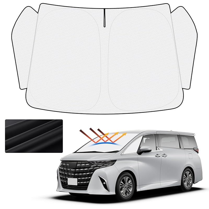【遮熱コーティング＆ハニカム設計】Cartist 革新型 トヨタ アルファード ヴェルファイア 40系 フロントサンシェード Alphard Vellfire 4代目 2023年~現行 フロントガラス サンシェード シェードカー