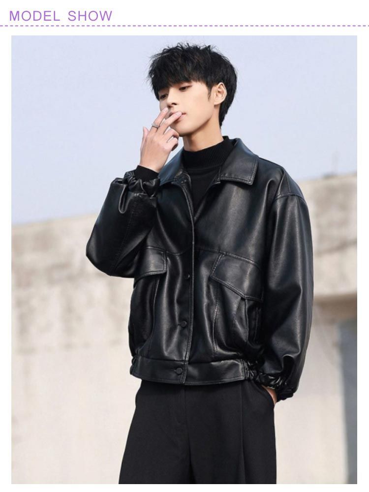【極稀少】ANGEL LEATHER エンゼルレザー 本革 ジップアップブルゾン ライダースジャケット メンズ レザージャケット 合皮 フェイク