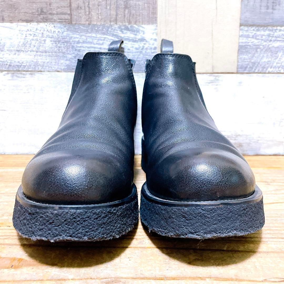 別注 PADRONE パドローネ サイドゴアブーツ チェルシーブーツ 本革 シボ加工ラバーソール マッドガード メンズ レザー
