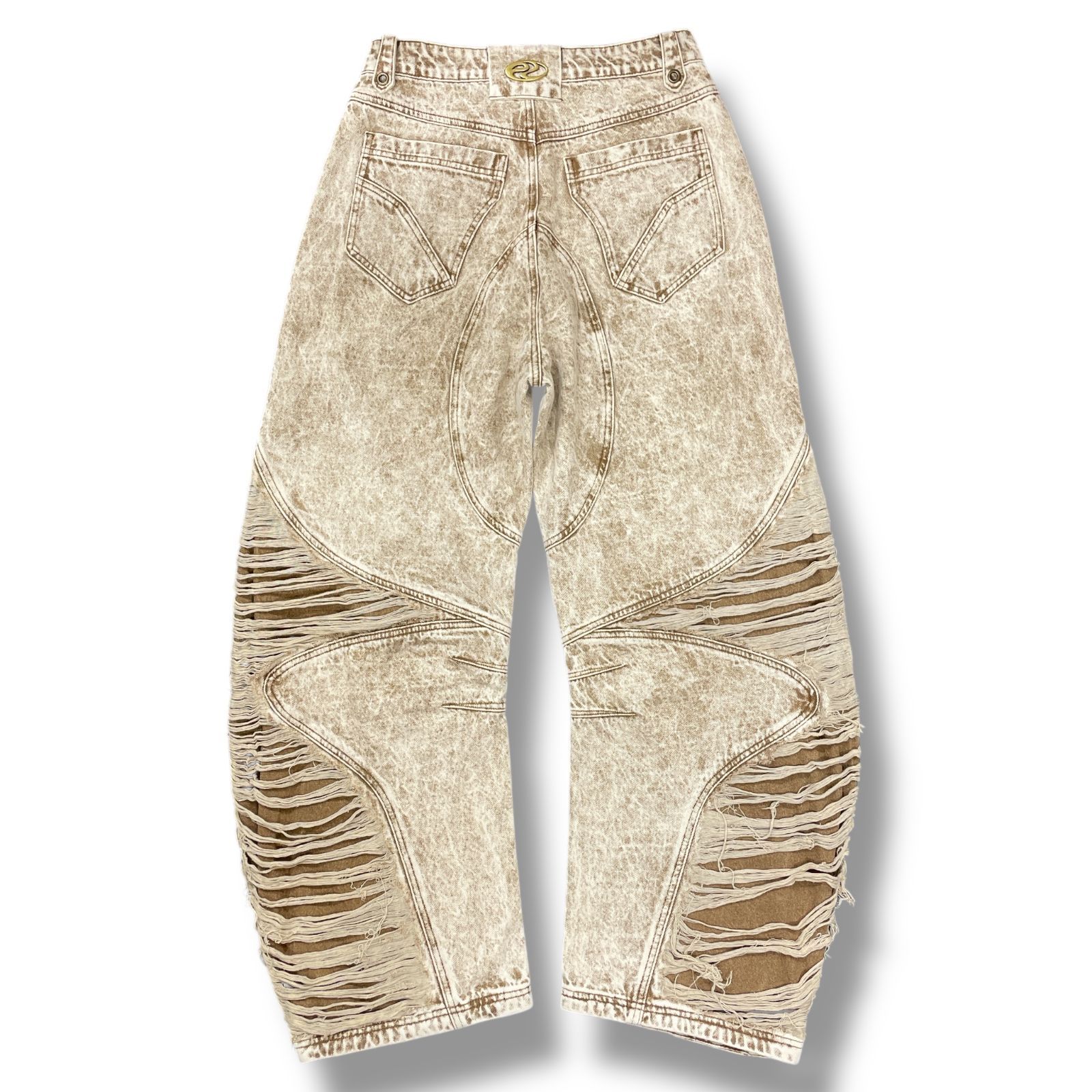 参考上代41800円 PERSONSOUL Distroyed Apricot Baggy Jeans ディス 