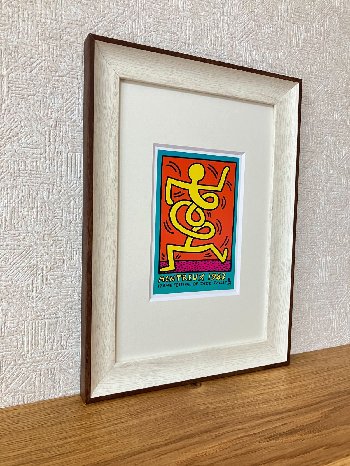 Keith Haring、No.83、希少画集画、新品額装付、状態良好 巨匠キースへリング◎Keith Haring☆新品額付☆マット付ポストカード