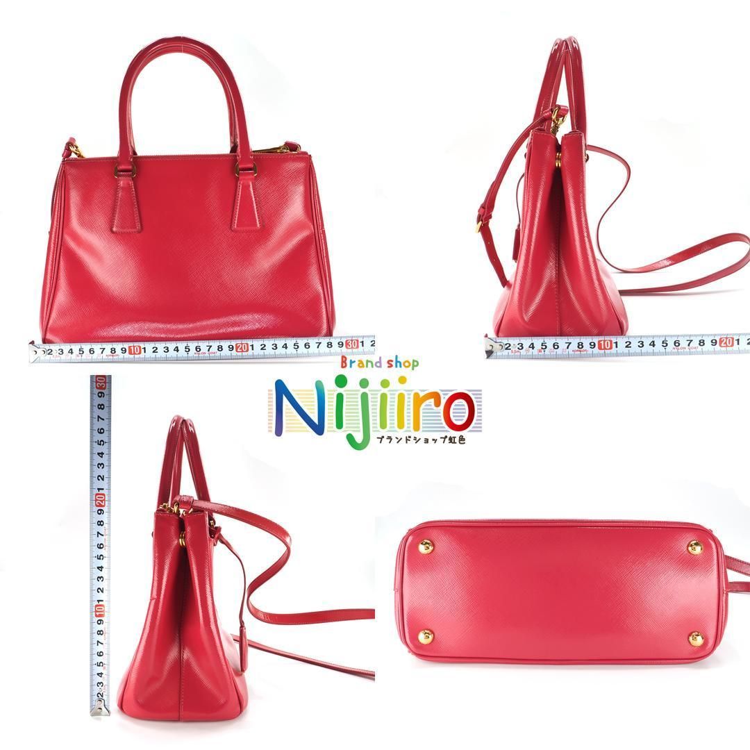 極美品】プラダ サフィアーノ ヴェルニック ハンドバッグ ショルダー  